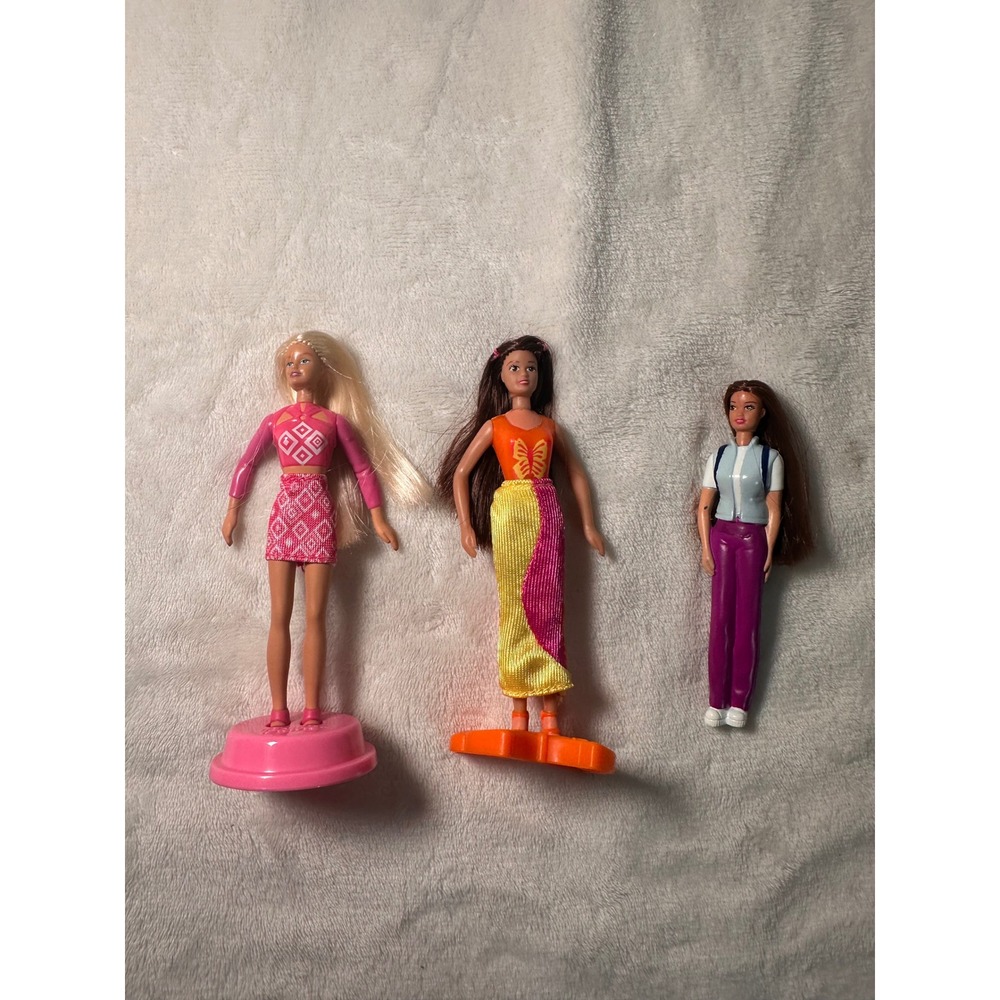 Vintage Mattel Barbie Teresa McDonald's Happy Meal Mini Dolls Lot of 3 2000 2001